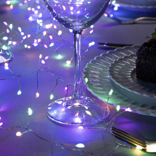 Гирлянда Мишура 6 м роса, IP20, серебристая нить, 480 LED, свечение мульти, 12 В - Luazon lighting фото 2