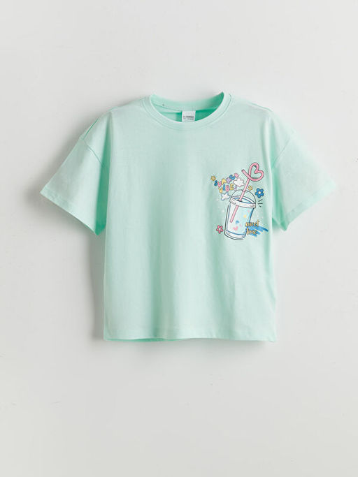 Bisiklet Yaka ?i?ekli K?z ?ocuk ?ortlu Pijama Tak?m?