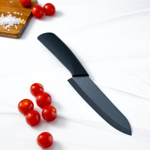 Нож кухонный керамический Magistro Black, лезвие 15 см, ручка soft-touch, чёрный