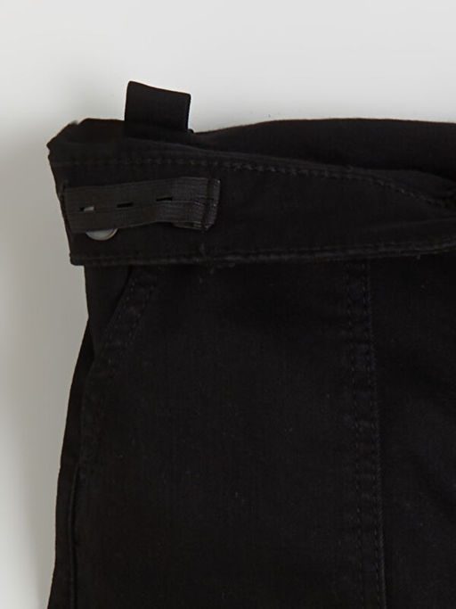 Slim Fit K?z ?ocuk Kargo Jean Pantolon