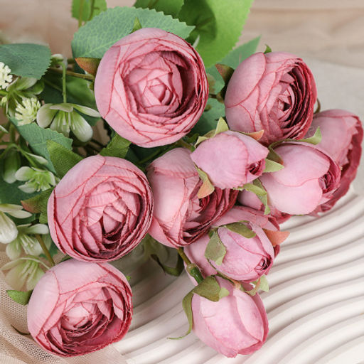 Цветок искусственный Букет роз 44 см / BR-92 /уп 240/ (Белый) - Галеонтрейд фото 2