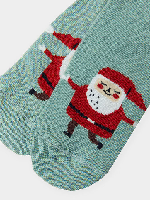 Цена за 5 пар! Носки детские эвкалиптовые с узором в виде Деда Мороза - Mark formelle фото 2