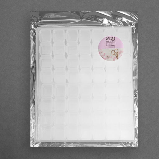 Цена за 2 шт. Органайзер для хранения мелочей, 56 ячеек, 21×17.5×2.5 см, прозрачный