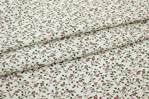 Штапель Премиум Ажурный вьюнок на молочном, ш.1.45м, вискоза-100%, 105гр/м.кв - Купава фото 5