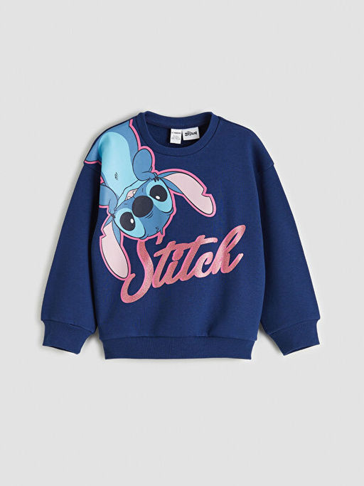 Stitch Bask?l? K?z ?ocuk Sweatshirt ve ?spanyol Pa?a Tayt
