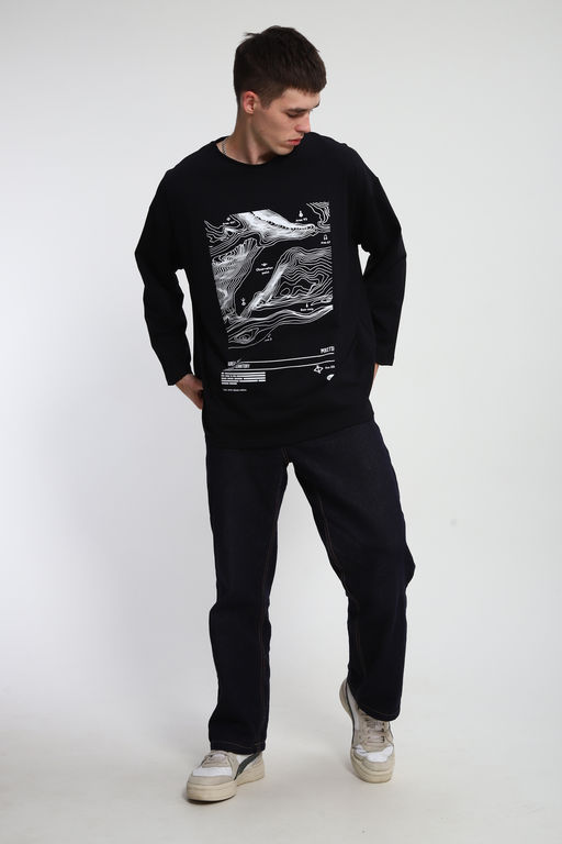 Лонгслив унисекс с принтом Карта ЛГ-01