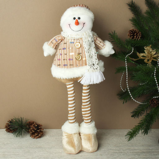 Новогоднее украшение Снеговик на телескопических ножках 30/45 см / YX-E2652 /уп 72/ - Галеонтрейд фото 3