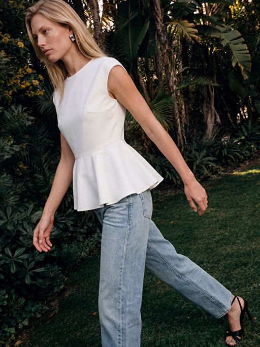 Bisiklet Yaka Peplum F?rf?rl? Bluz