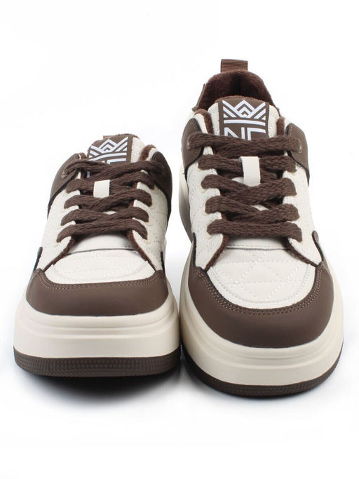 04-PDH336-3 BROWN Кроссовки демисезонные женские (натуральная кожа, нубук)