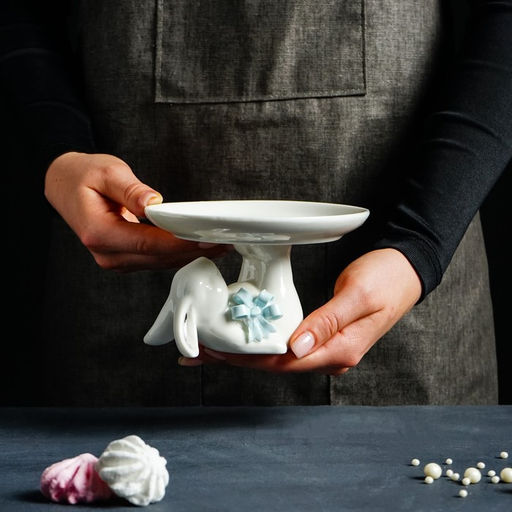 Блюдо для пирожных Зайка, 13?12?8 см, цвет белый - Доляна фото 8