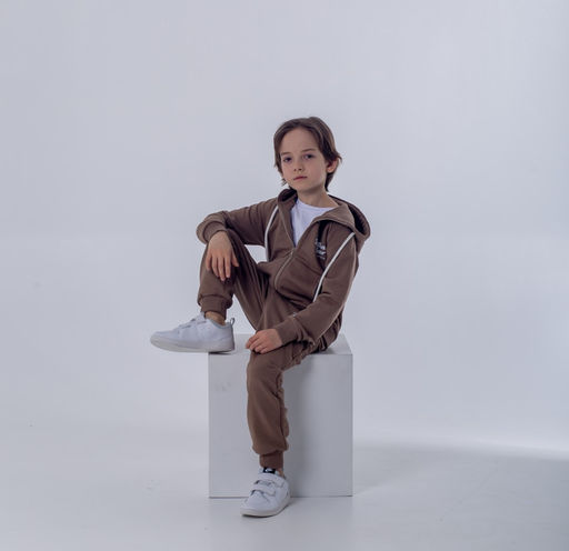 058П Детский костюм на молнии, беж