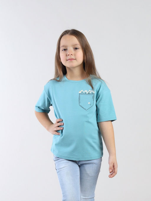CRB wear / CSKG 64015-39-432 Футболка для девочки,аквамарин/Ex.Cherubino