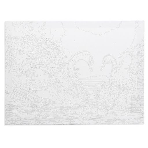 Картина по номерам на холсте Лебеди на тихом пруду, 40 30 см - Школа талантов фото 4