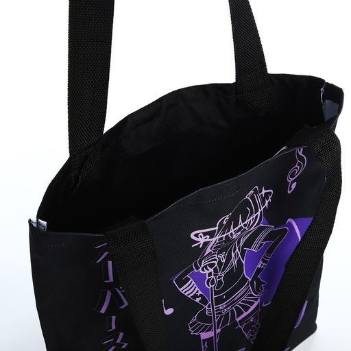 Сумка шопер Аниме 35х0.5х40 см, отд без молнии, без подклада, чёрная - Nazamok фото 6