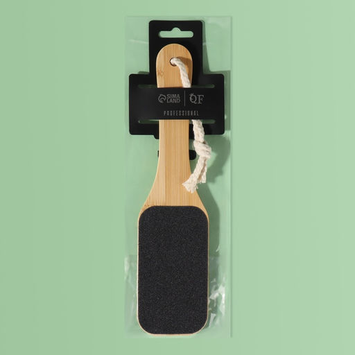 Тёрка для ног BAMBOO, наждачная, двусторонняя, с подвесом, 25 см, бамбуковая - Queen fair фото 5