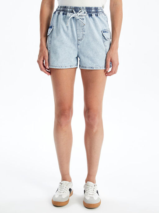 Beli Lastikli Bermuda Fit Kad?n Jean ?ort