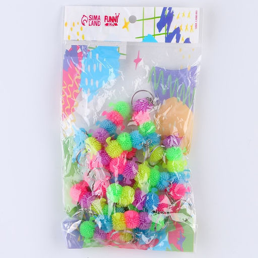 Цена за 12 шт. Брелок-ёжка детский «Сороконожка», резиновый, цвета МИКС