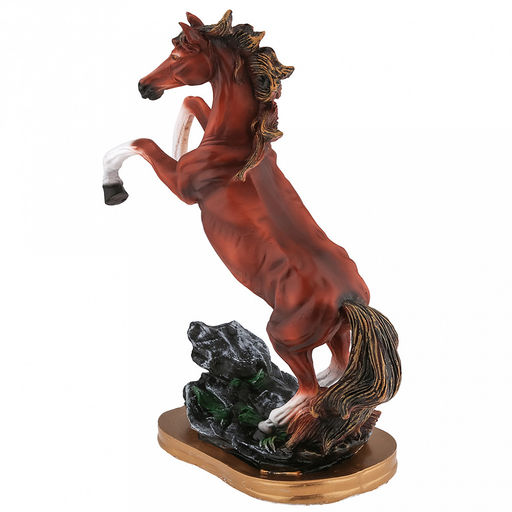 Скульптура-фигура для сада из полистоуна "Лошадь в яблоках на подставке" h41см, коричневый, "Символ 2026 года" (Россия)