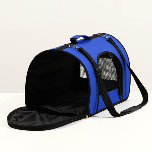 Сумка - переноска для животных, 2 входа, 46 х 28,5 х 30 см, синяя - Пижон фото 3