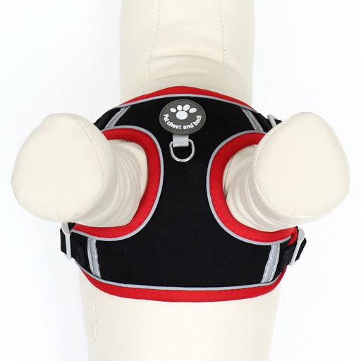 Комплект Sport+, L, поводок 120 х 1,5 см, ОШ 49-56 см, ОГ 56-68 см, вес животного 20-28 кг, чёрный - Пижон фото 8