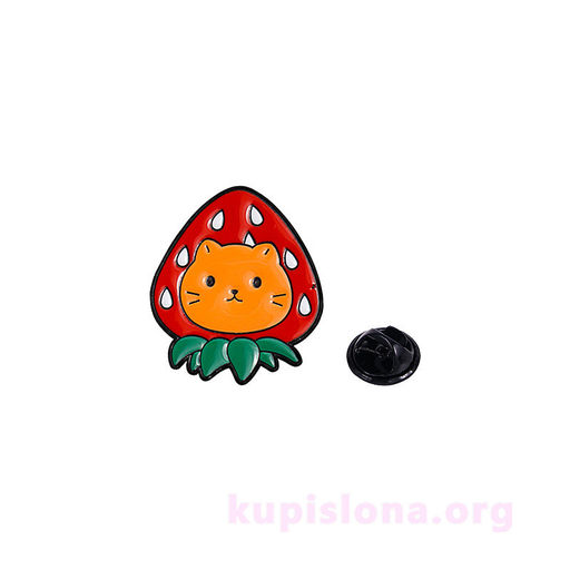 Брошь-значок Strawberry cat - Купи слона фото 4