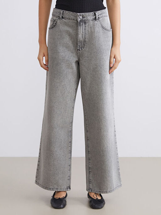 Wideleg Kad?n Jean Pantolon