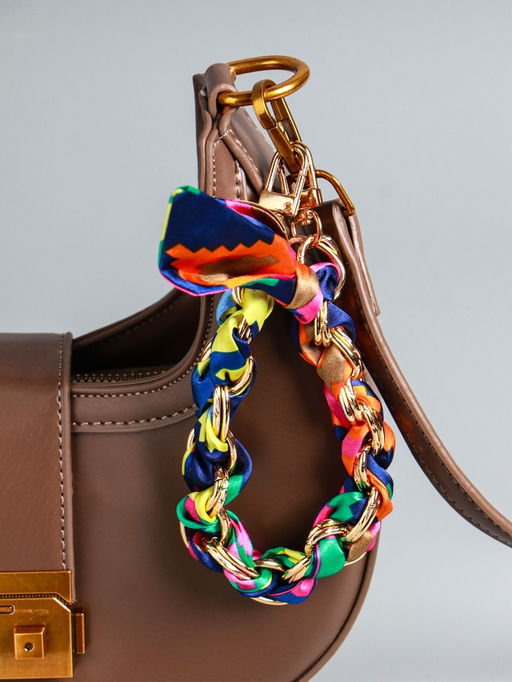 Брелок для ключей на 2 карабинах «Платок и цепочка», яркий, на сумку, рюкзак, 20×10×1.7 см