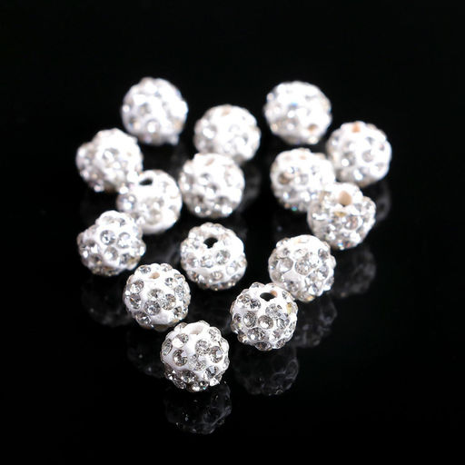 Бусины для творчества Шамбала, 8 мм, набор 15 шт., белые