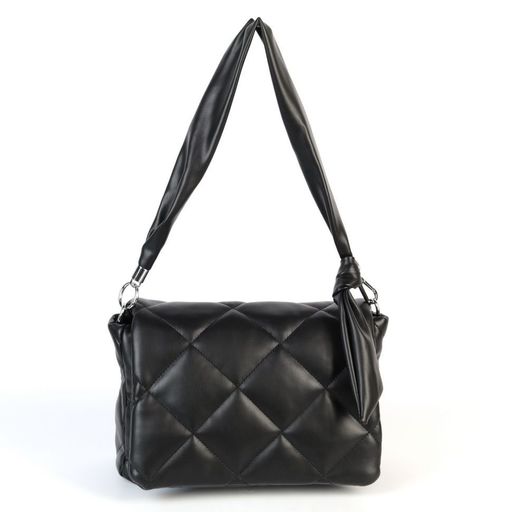 Женская дутая стеганая сумка через плечо из эко кожи 5701-0327 Блек - Cidirro фото 2