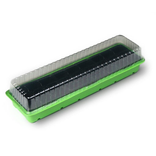 Цена за 5 шт. Мини - парник для рассады, 56×17×12 см, 3 вставки, 27 ячеек, пластик, Greengo