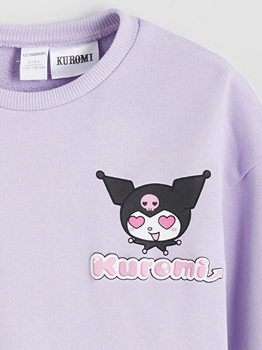 Bisiklet Yaka Kuromi Bask?l? K?z ?ocuk Sweatshirt