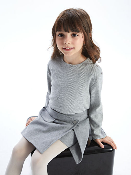 Beli Lastikli K?z ?ocuk ?ort Etek ve K?lotlu ?orap 2li