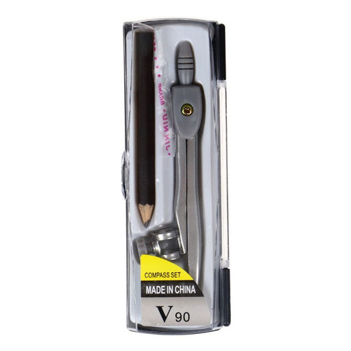 Циркуль металлический 125 мм, с карандашом, в пластиковом пенале (козья ножка), МИКС - Calligrata фото 5