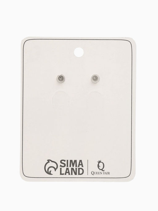 Серьги со стразами "Овал грань", цвет белый в серебре