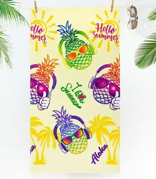 Полотенце банное Солнечный остров 80*150 см. вафля хлопок 100% - Лен поволжья фото 2