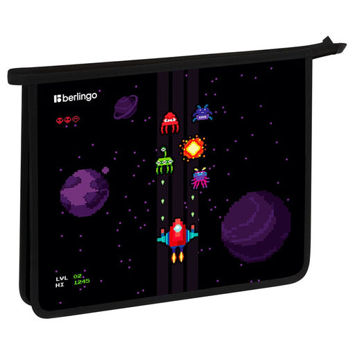 Папка для тетрадей А4, молния сверху Berlingo "Space Battle" (BR-PP-A40525) пластик