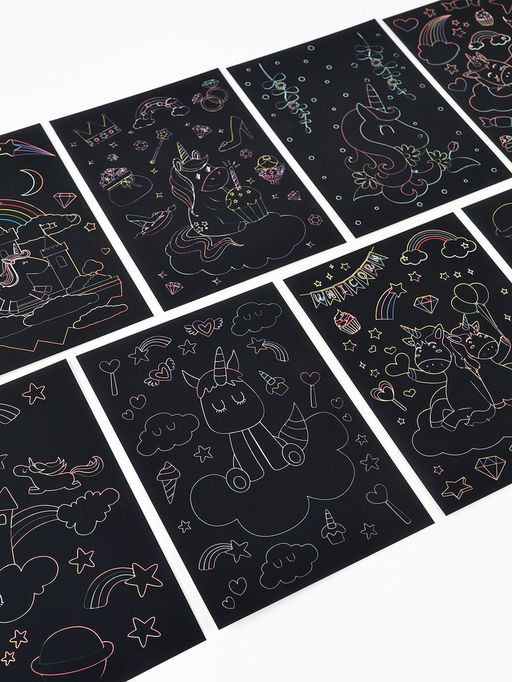 Гравюра блокнот "Единороги", 9 листов, штихель