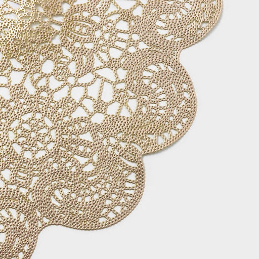 Салфетки сервировочные на стол Доляна Лидия, d=38 см, 4 шт., золотые  фото 4