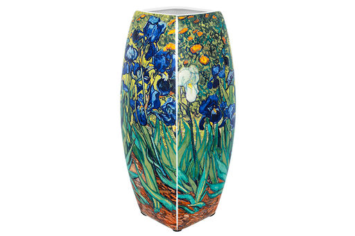 Ваза 3 л 12,5*12,5*30 см "Ирисы" квадрат, NEW BONE CHINA