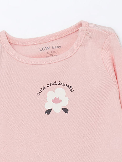 Bisiklet Yaka Uzun Kollu K?z Bebek ??t??tl? Body 3l? - Waikiki фото 3