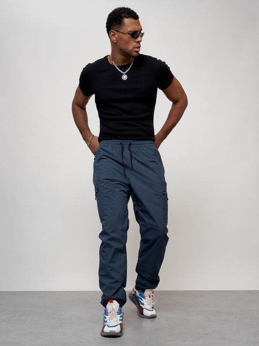 Брюки утепленный мужской зимние спортивные синего цвета 21135S - Colannia фото 8