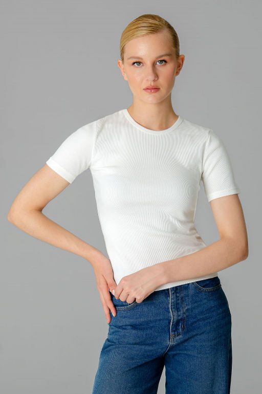 Арт.3203/6 Футболка женская 42-48 (4 шт) Цвет:молочный - Калинка фото 5