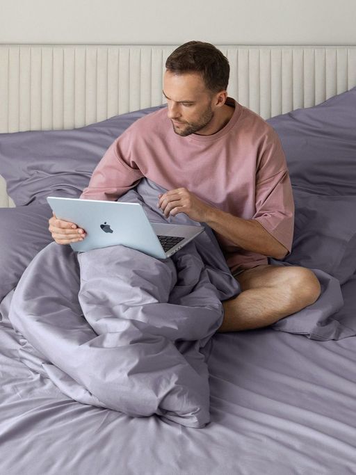 Постельное белье Моноспейс 2сп Max + 4 наволочки, темно-серый