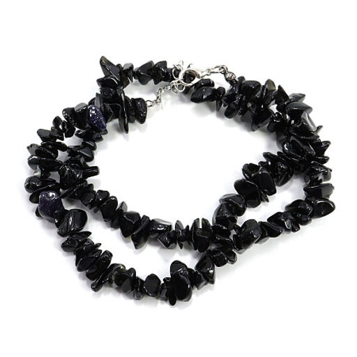 Бусы из камня Черный агат символ удачи и благополучия 45см