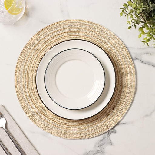 Салфетка сервировочная на стол Доляна Дуо, d=30 см, цвет бежевый  фото 6