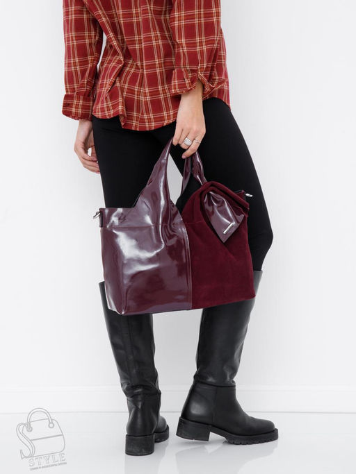 Сумка женская кожаная 98184-3MSS wine red Velina Fabbiano-Safenta в Новосибирске