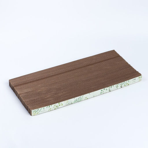 Когтеточка из картона с кошачьей мятой Мятная зелень, 45 см х 20 см х 3 см - Пушистое счастье фото 2