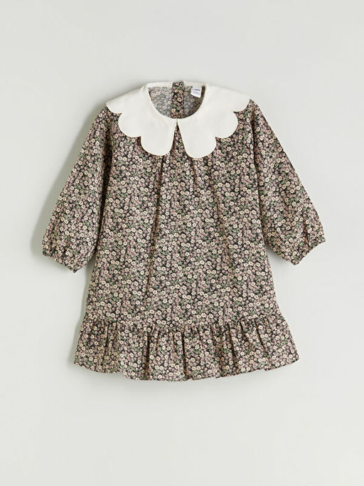 Bebe Yaka ?i?ekli K?z ?ocuk Elbise