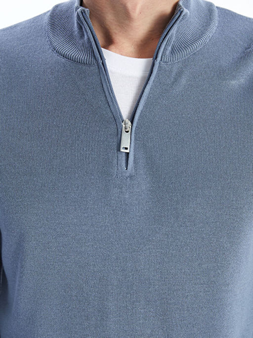 Dik Yaka Uzun Kollu Erkek Triko Kazak