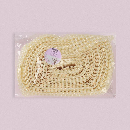 Лента с имитацией жемчуга, 4 см, 9±1 м, белая